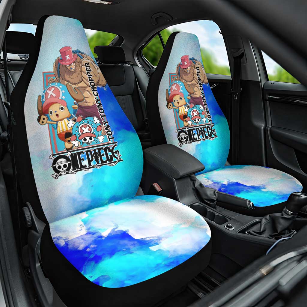 Tony Tony Chopper One Piece Blue Theme Car Seat Cover with Cute Reindeer Design and Transformation Forms - The Mazicc