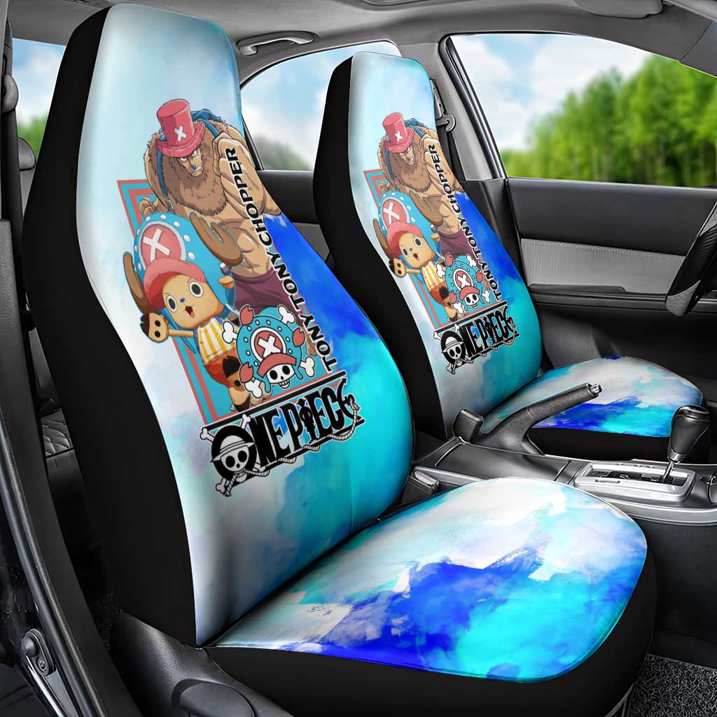 Tony Tony Chopper One Piece Blue Theme Car Seat Cover with Cute Reindeer Design and Transformation Forms - The Mazicc