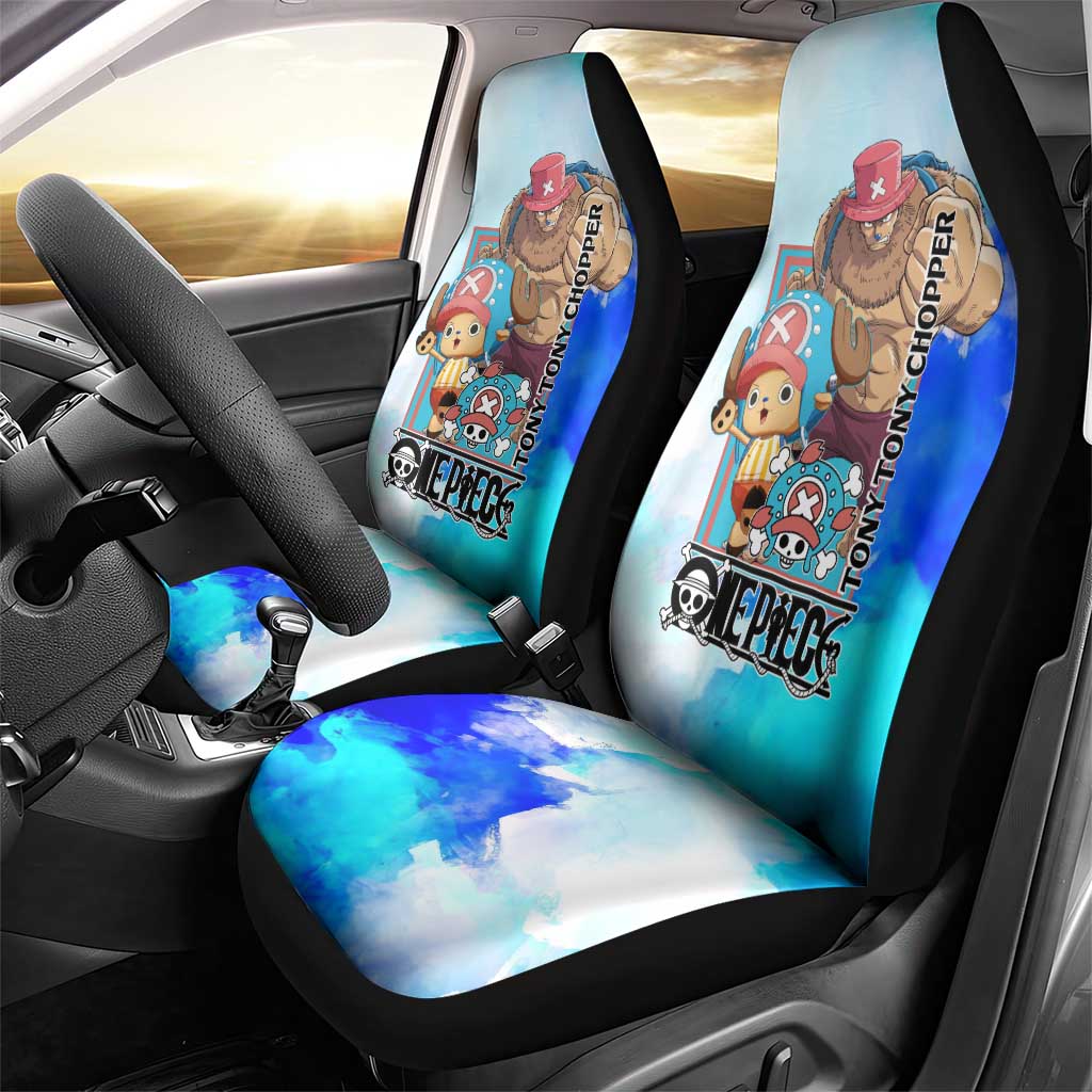Tony Tony Chopper One Piece Blue Theme Car Seat Cover with Cute Reindeer Design and Transformation Forms - The Mazicc