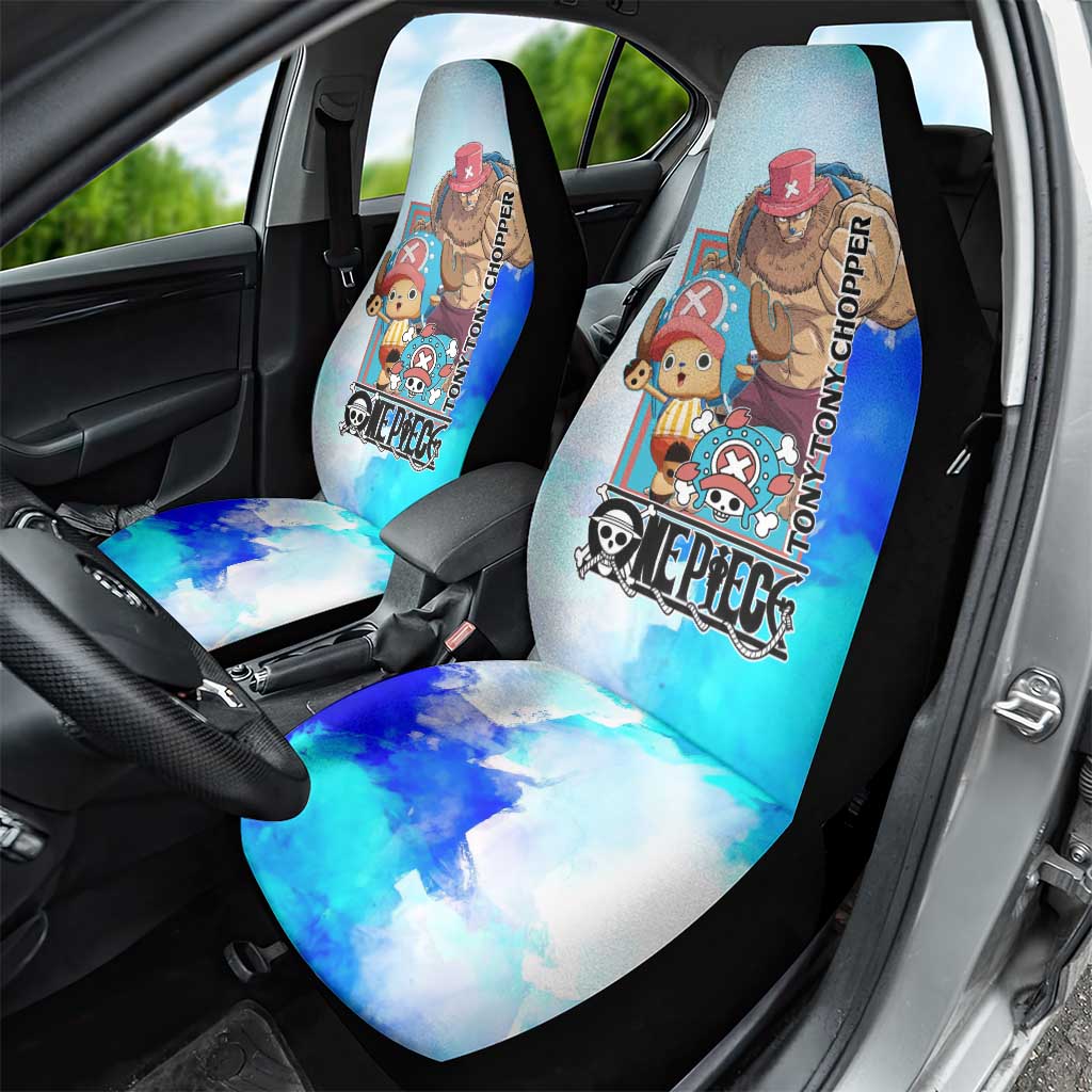 Tony Tony Chopper One Piece Blue Theme Car Seat Cover with Cute Reindeer Design and Transformation Forms - The Mazicc