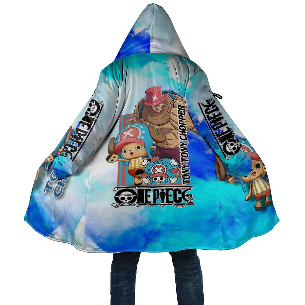 Tony Tony Chopper One Piece Blue Theme Cloak with Cute Reindeer Design and Transformation Forms - The Mazicc