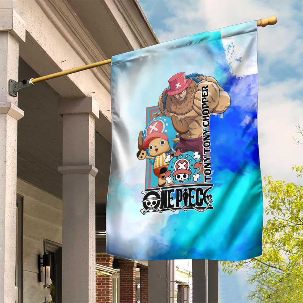 Tony Tony Chopper One Piece Blue Theme Garden Flag with Cute Reindeer Design and Transformation Forms - The Mazicc
