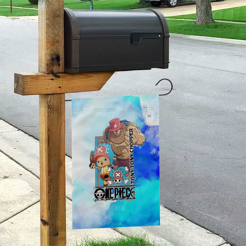 Tony Tony Chopper One Piece Blue Theme Garden Flag with Cute Reindeer Design and Transformation Forms - The Mazicc