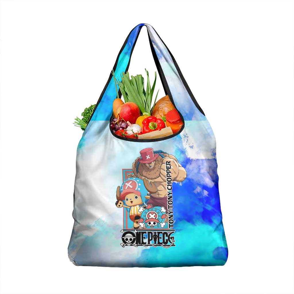 Tony Tony Chopper One Piece Blue Theme Grocery Bag with Cute Reindeer Design and Transformation Forms - The Mazicc