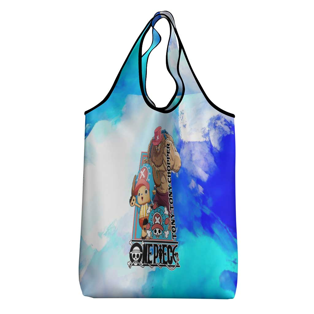Tony Tony Chopper One Piece Blue Theme Grocery Bag with Cute Reindeer Design and Transformation Forms - The Mazicc