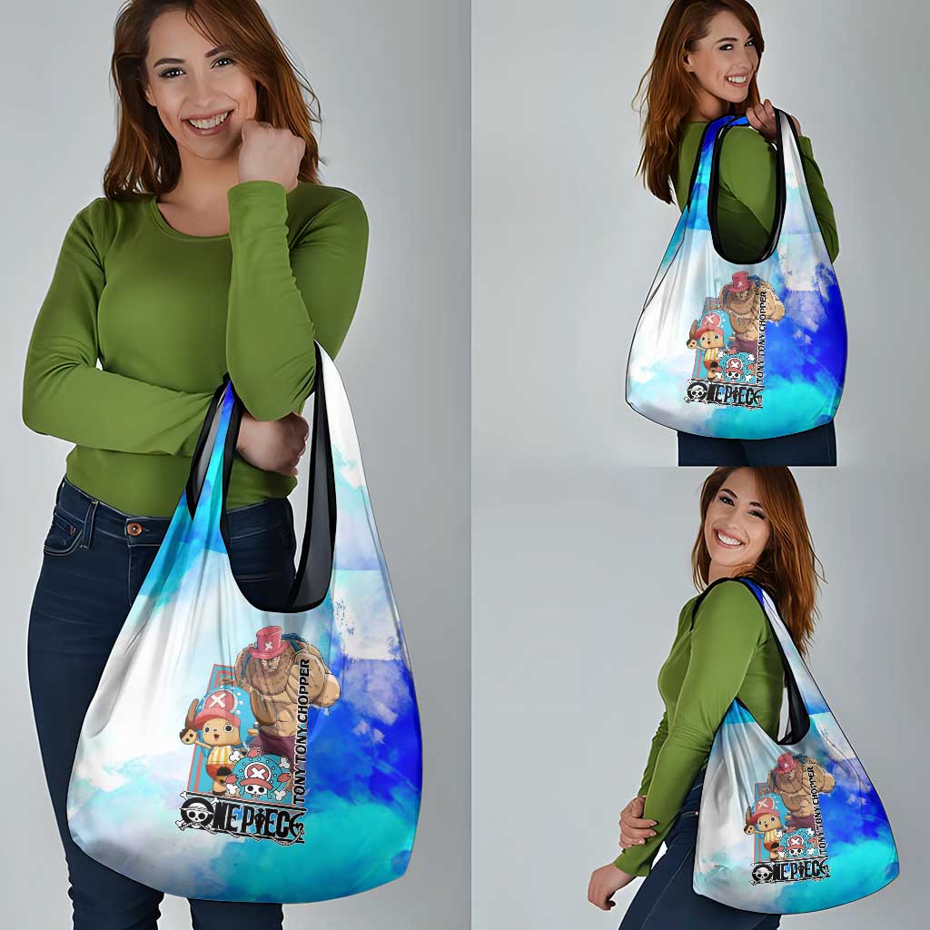 Tony Tony Chopper One Piece Blue Theme Grocery Bag with Cute Reindeer Design and Transformation Forms - The Mazicc