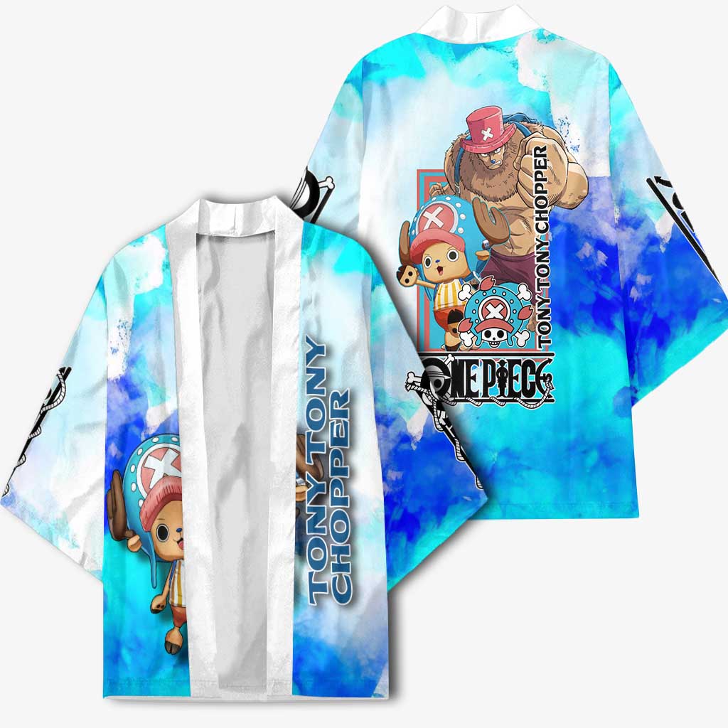 Tony Tony Chopper One Piece Blue Theme Kimono with Cute Reindeer Design and Transformation Forms - The Mazicc