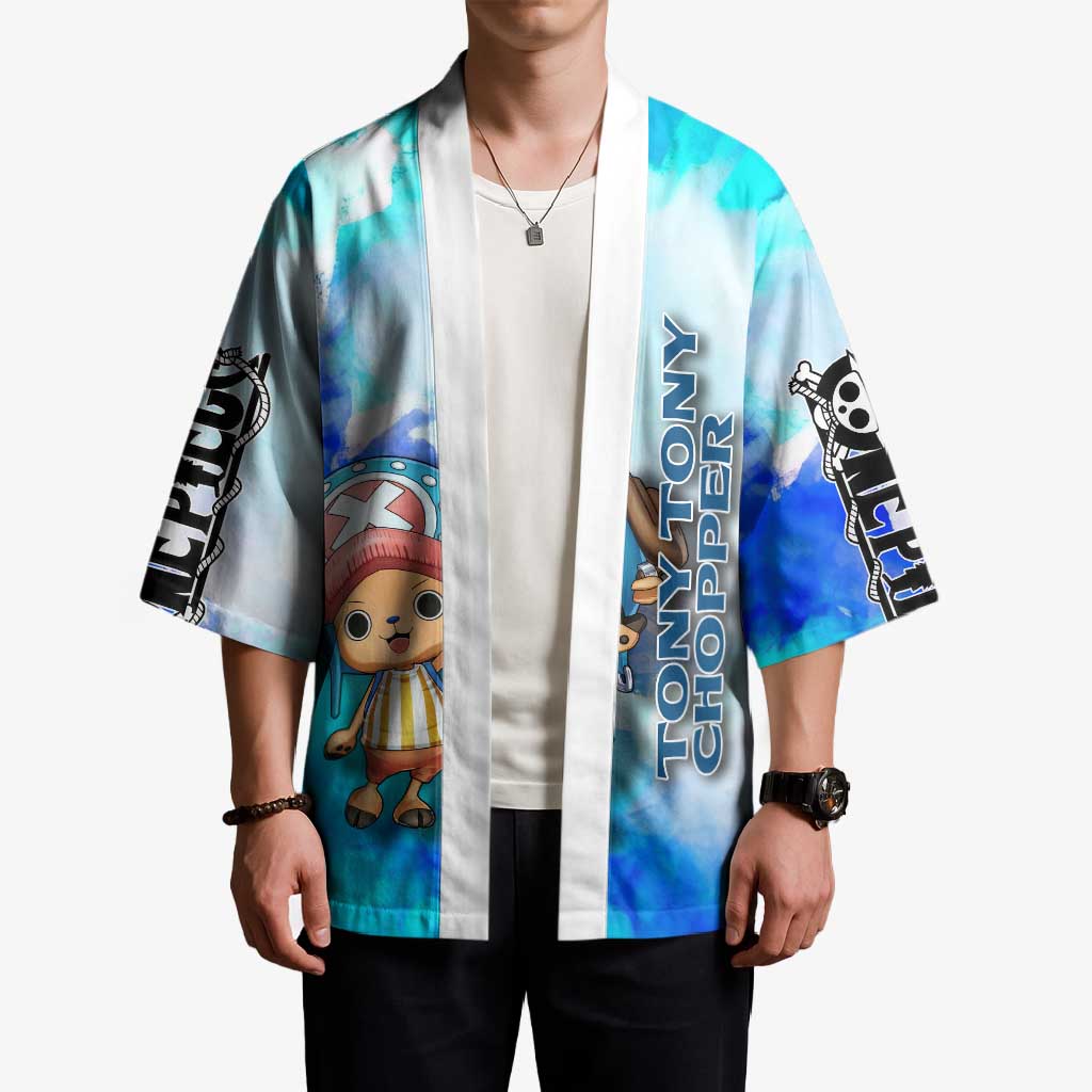 Tony Tony Chopper One Piece Blue Theme Kimono with Cute Reindeer Design and Transformation Forms - The Mazicc