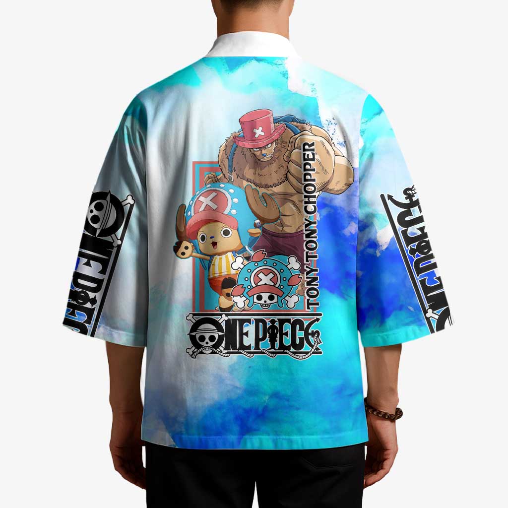 Tony Tony Chopper One Piece Blue Theme Kimono with Cute Reindeer Design and Transformation Forms - The Mazicc