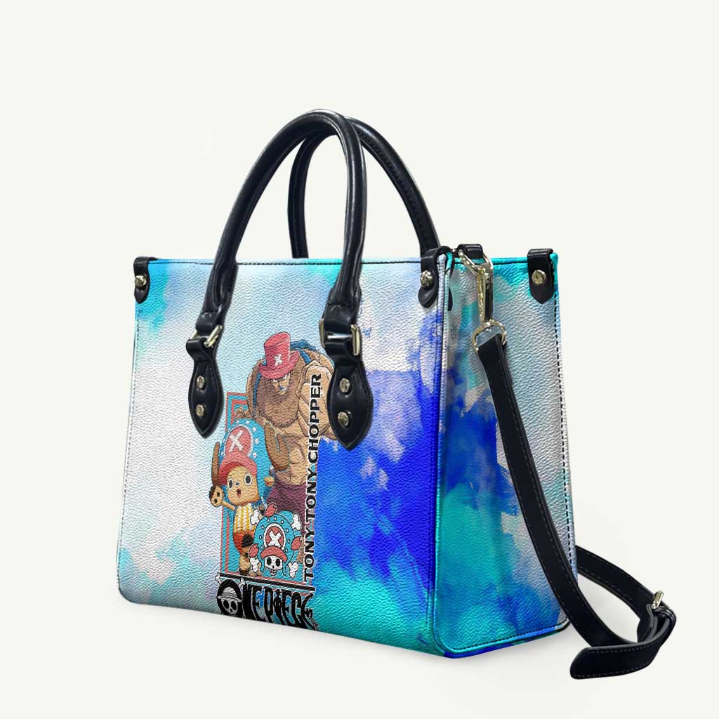 Tony Tony Chopper One Piece Blue Theme Leather Bag with Cute Reindeer Design and Transformation Forms - The Mazicc