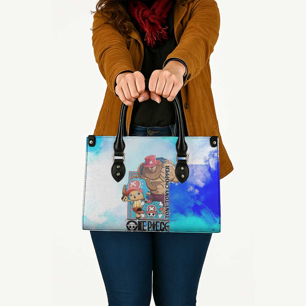 Tony Tony Chopper One Piece Blue Theme Leather Bag with Cute Reindeer Design and Transformation Forms - The Mazicc