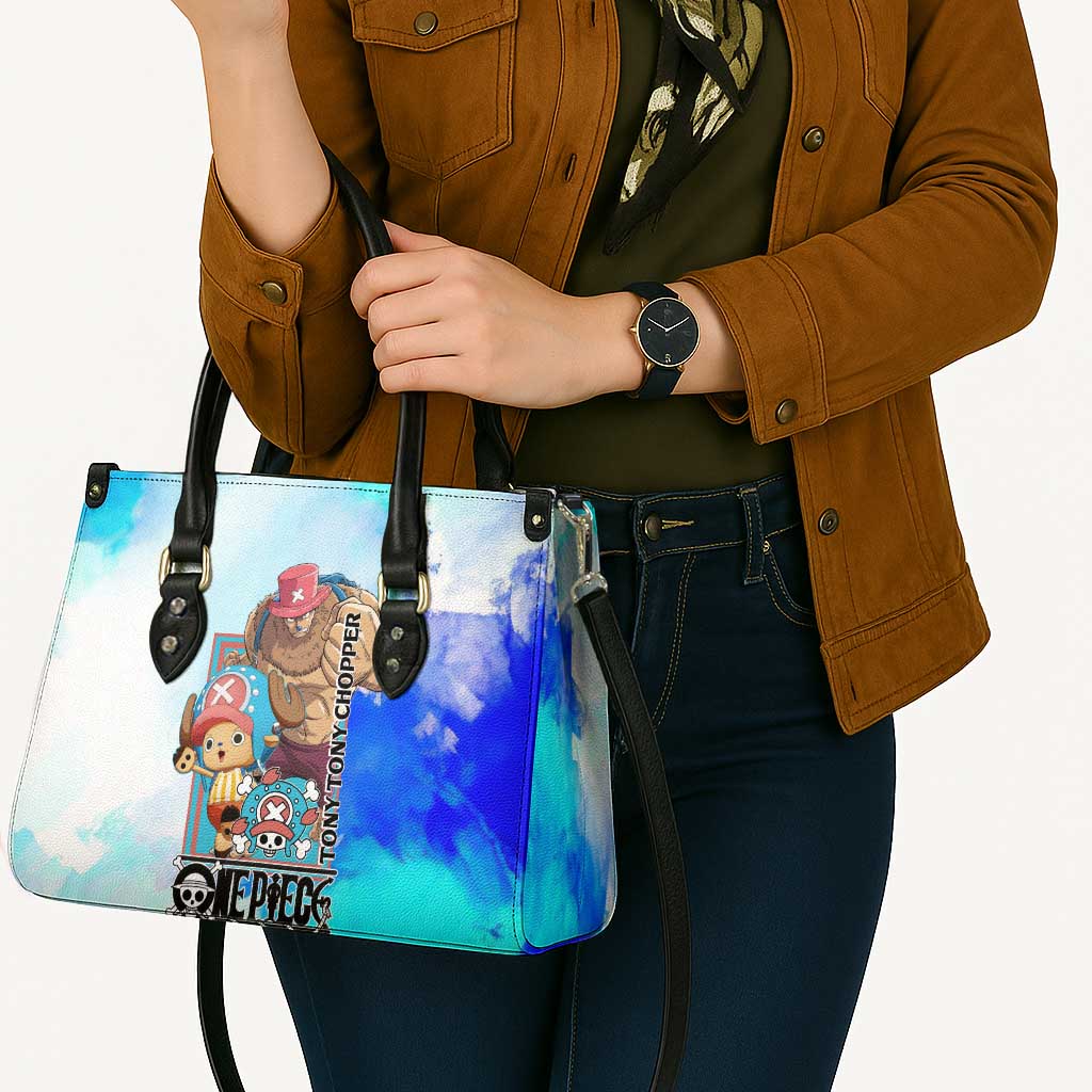 Tony Tony Chopper One Piece Blue Theme Leather Bag with Cute Reindeer Design and Transformation Forms - The Mazicc