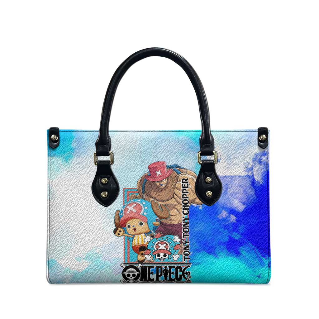 Tony Tony Chopper One Piece Blue Theme Leather Bag with Cute Reindeer Design and Transformation Forms - The Mazicc