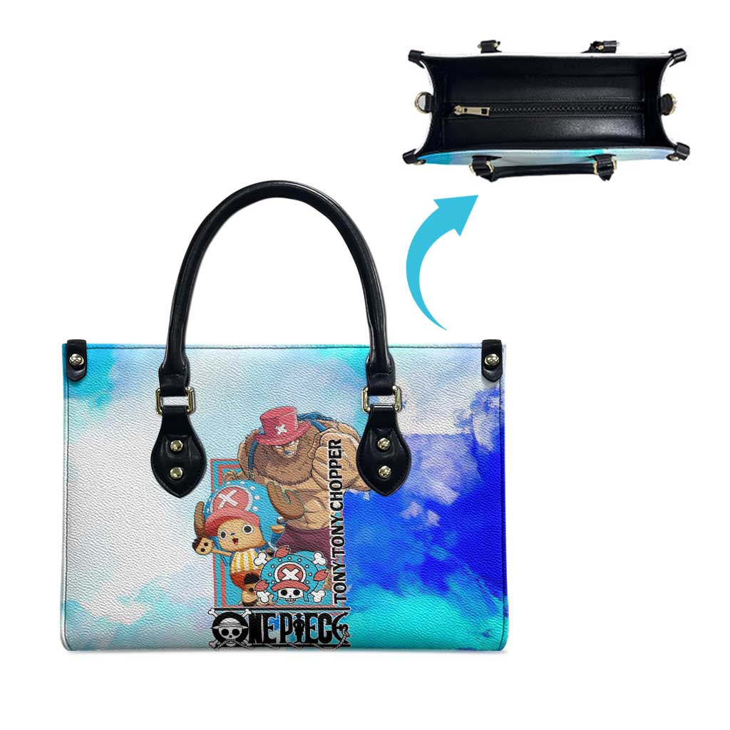 Tony Tony Chopper One Piece Blue Theme Leather Bag with Cute Reindeer Design and Transformation Forms - The Mazicc