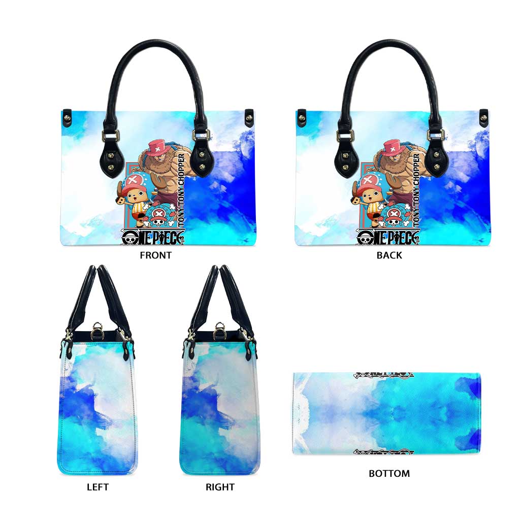 Tony Tony Chopper One Piece Blue Theme Leather Bag with Cute Reindeer Design and Transformation Forms - The Mazicc