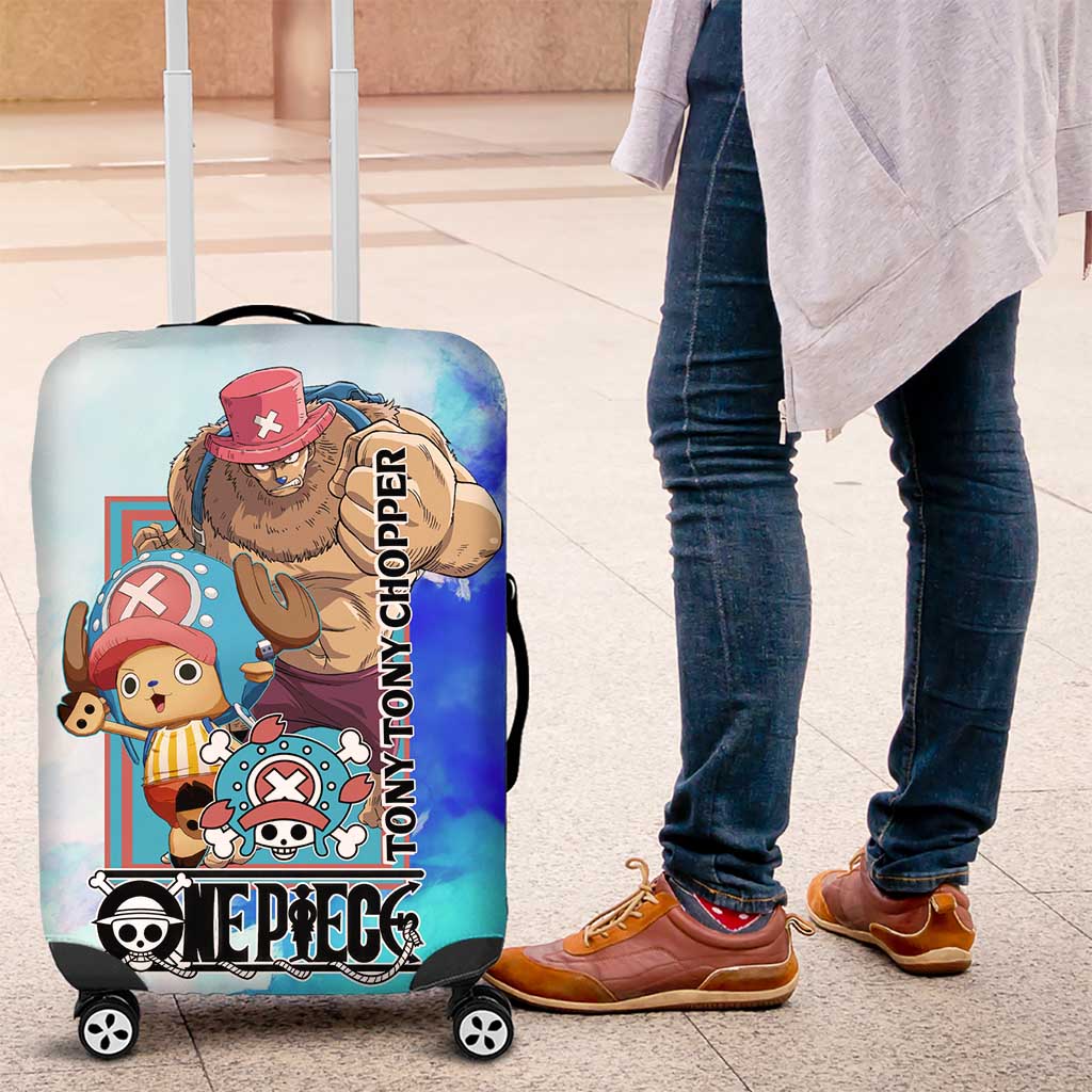 Tony Tony Chopper One Piece Blue Theme Luggage Cover with Cute Reindeer Design and Transformation Forms - The Mazicc
