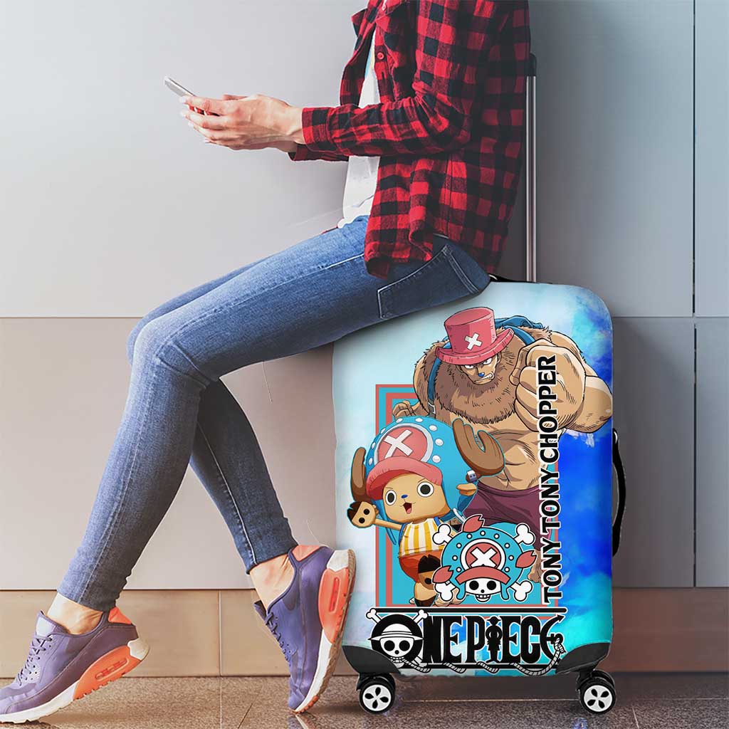 Tony Tony Chopper One Piece Blue Theme Luggage Cover with Cute Reindeer Design and Transformation Forms - The Mazicc