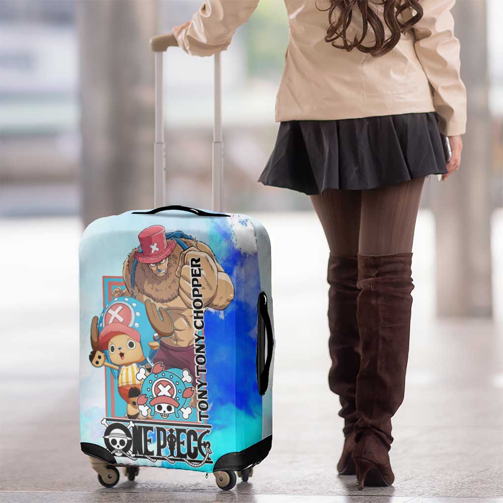 Tony Tony Chopper One Piece Blue Theme Luggage Cover with Cute Reindeer Design and Transformation Forms - The Mazicc