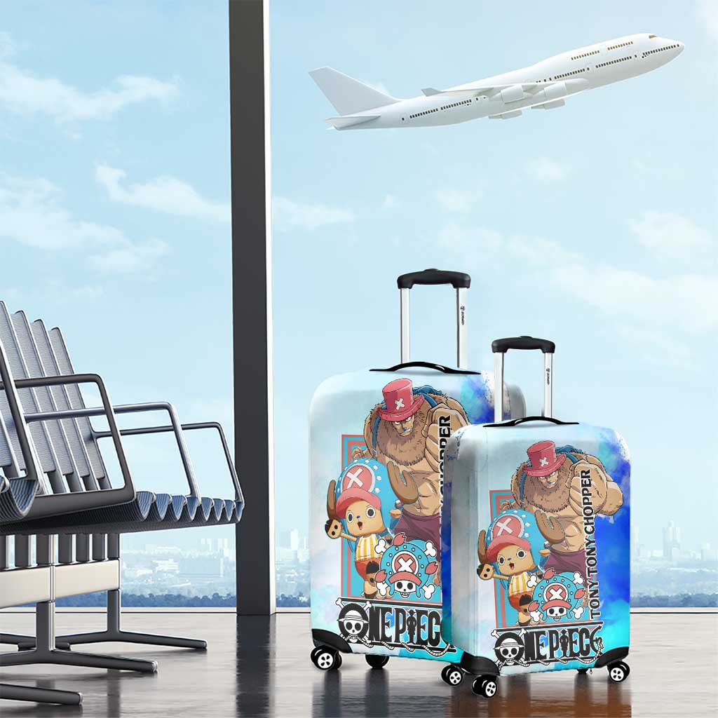 Tony Tony Chopper One Piece Blue Theme Luggage Cover with Cute Reindeer Design and Transformation Forms - The Mazicc