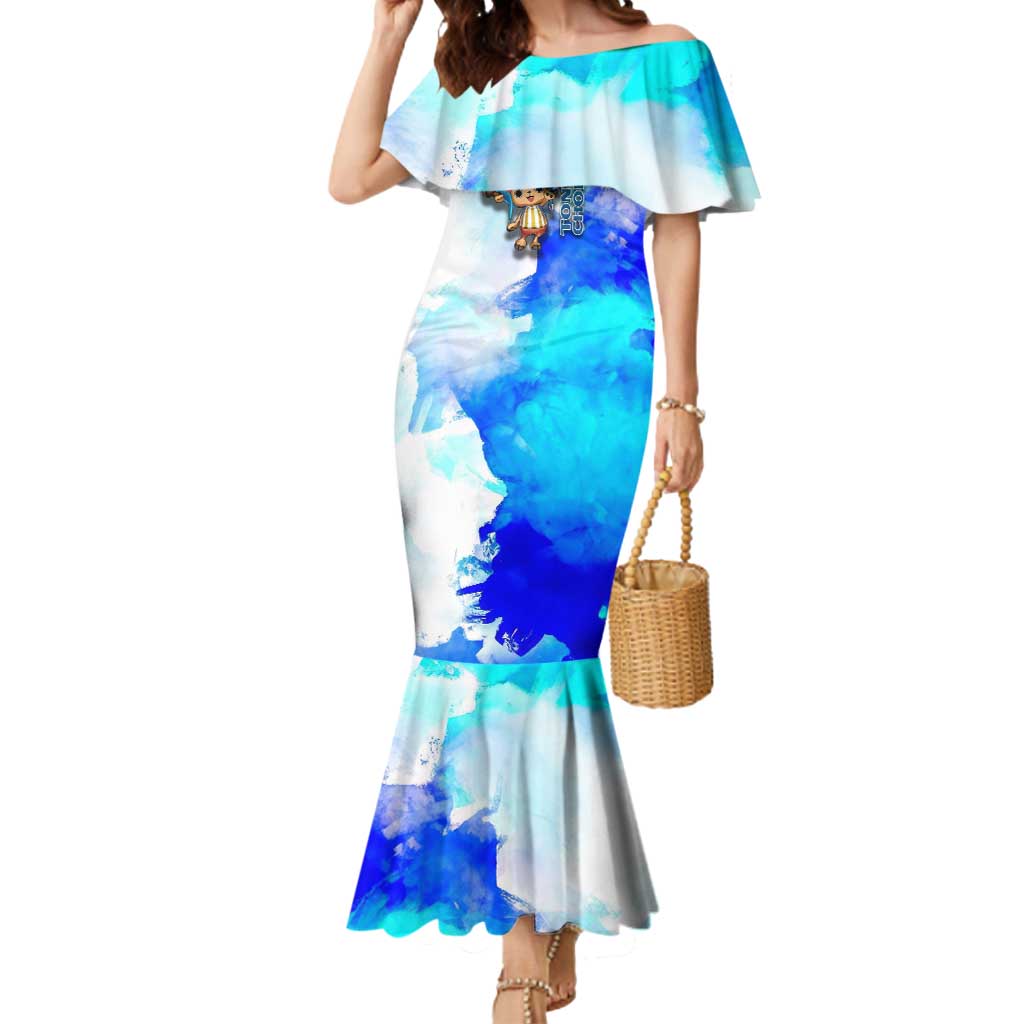 Tony Tony Chopper One Piece Blue Theme Mermaid Dress with Cute Reindeer Design and Transformation Forms - The Mazicc