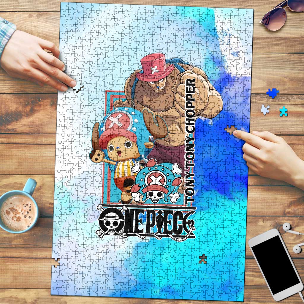 Tony Tony Chopper One Piece Blue Theme Puzzle with Cute Reindeer Design and Transformation Forms - The Mazicc