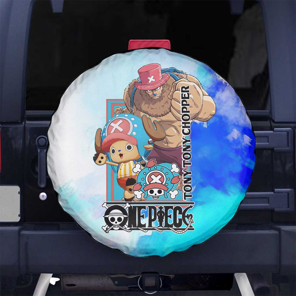 Tony Tony Chopper One Piece Blue Theme Spare Tire Cover with Cute Reindeer Design and Transformation Forms - The Mazicc