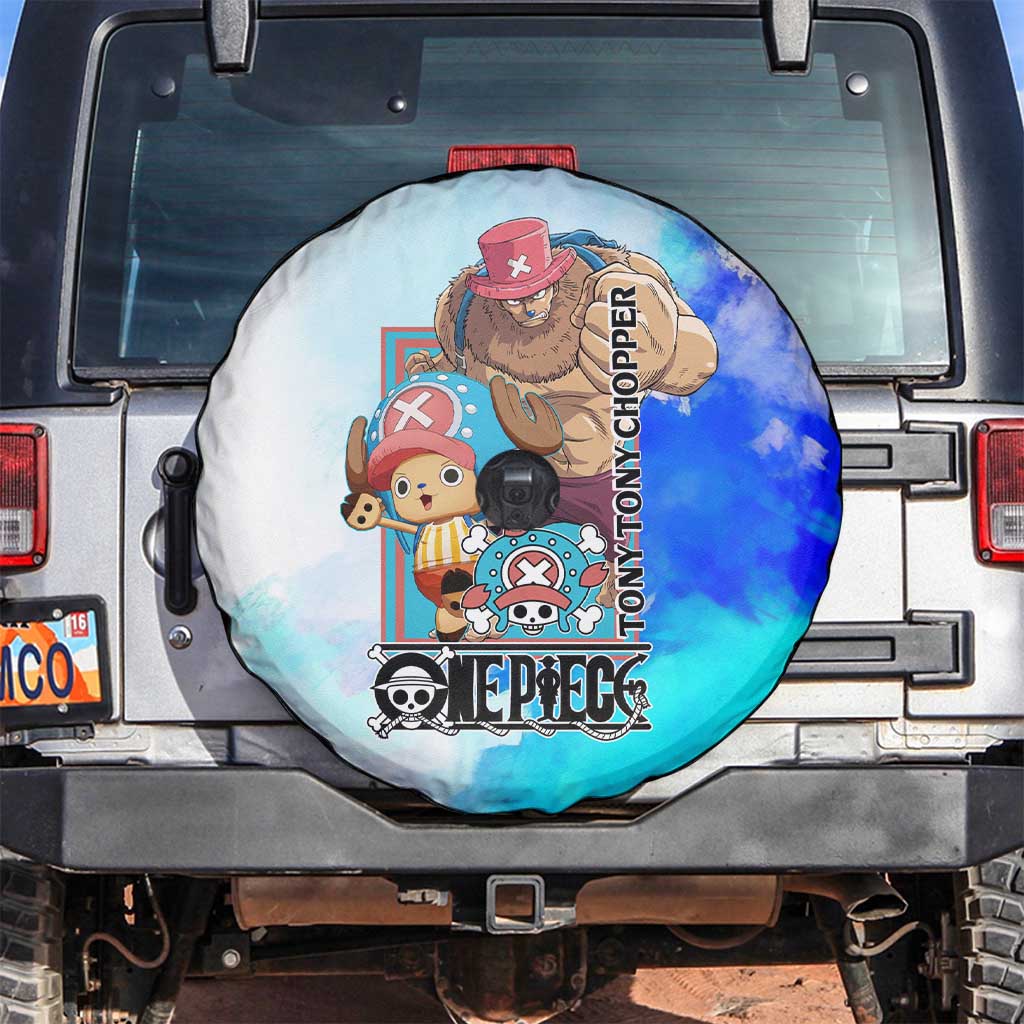 Tony Tony Chopper One Piece Blue Theme Spare Tire Cover with Cute Reindeer Design and Transformation Forms - The Mazicc