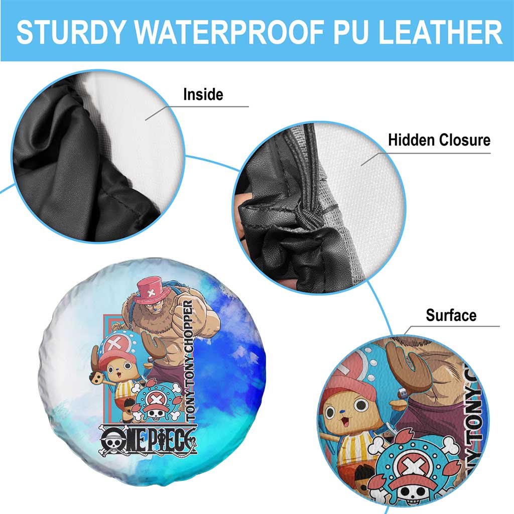 Tony Tony Chopper One Piece Blue Theme Spare Tire Cover with Cute Reindeer Design and Transformation Forms - The Mazicc