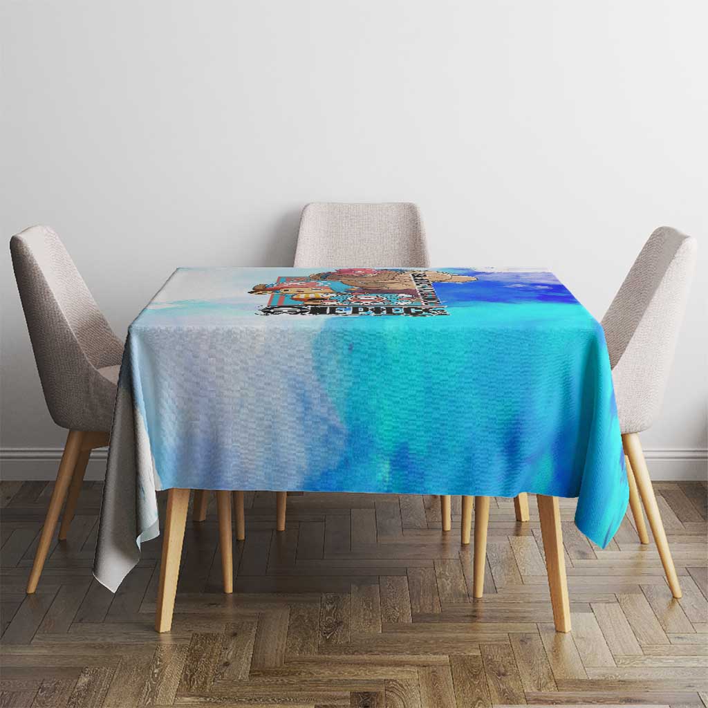 Tony Tony Chopper One Piece Blue Theme Tablecloth with Cute Reindeer Design and Transformation Forms - The Mazicc