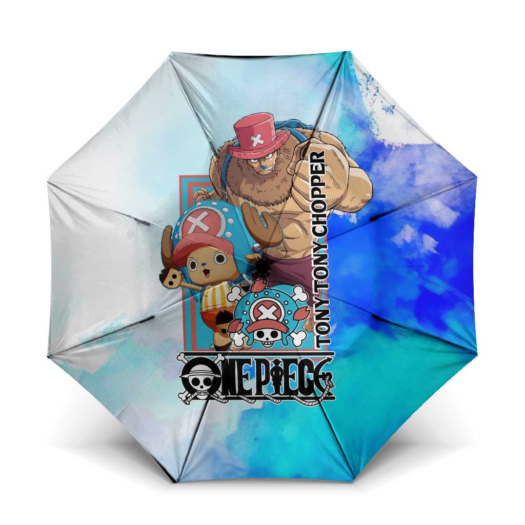 Tony Tony Chopper One Piece Blue Theme Umbrella with Cute Reindeer Design and Transformation Forms - The Mazicc