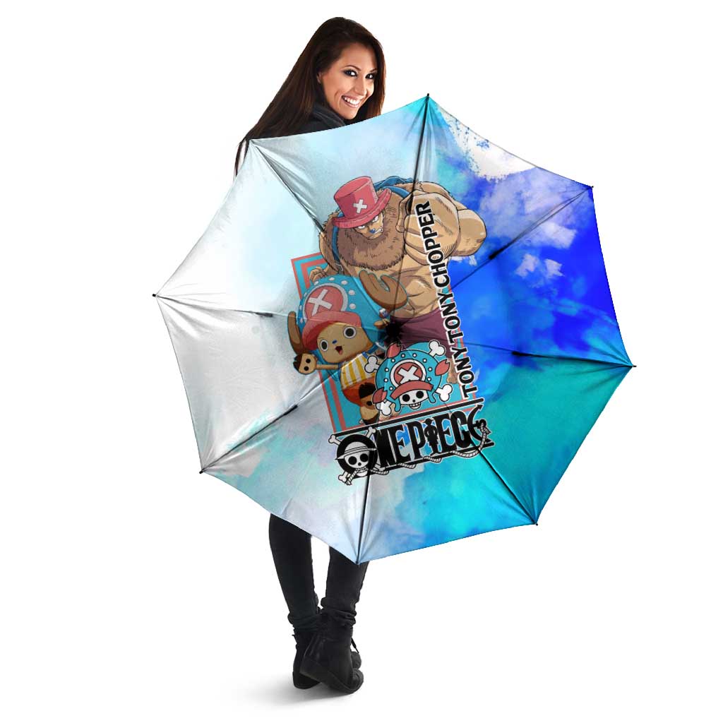 Tony Tony Chopper One Piece Blue Theme Umbrella with Cute Reindeer Design and Transformation Forms - The Mazicc