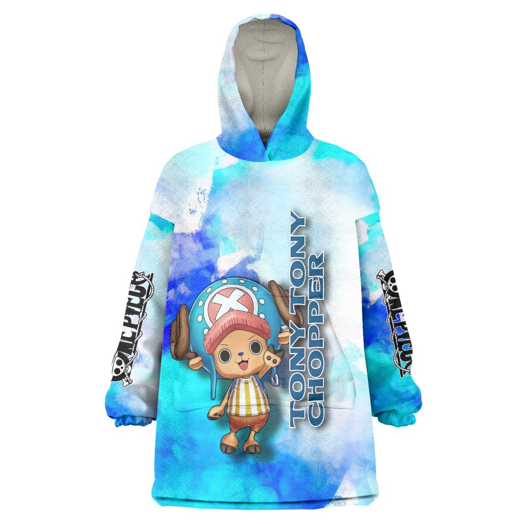 Tony Tony Chopper One Piece Blue Theme Wearable Blanket Hoodie with Cute Reindeer Design and Transformation Forms - The Mazicc