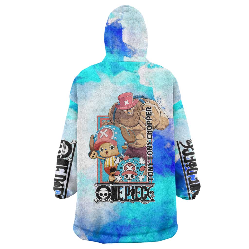 Tony Tony Chopper One Piece Blue Theme Wearable Blanket Hoodie with Cute Reindeer Design and Transformation Forms - The Mazicc