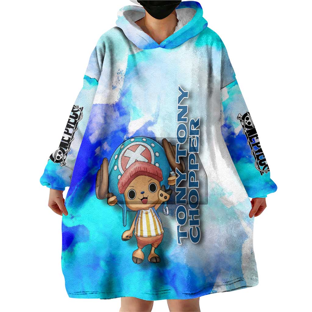 Tony Tony Chopper One Piece Blue Theme Wearable Blanket Hoodie with Cute Reindeer Design and Transformation Forms - The Mazicc