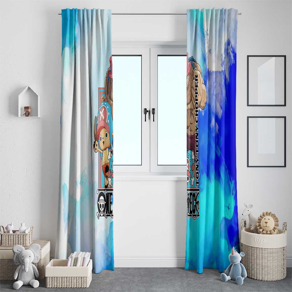 Tony Tony Chopper One Piece Blue Theme Window Curtain with Cute Reindeer Design and Transformation Forms - The Mazicc