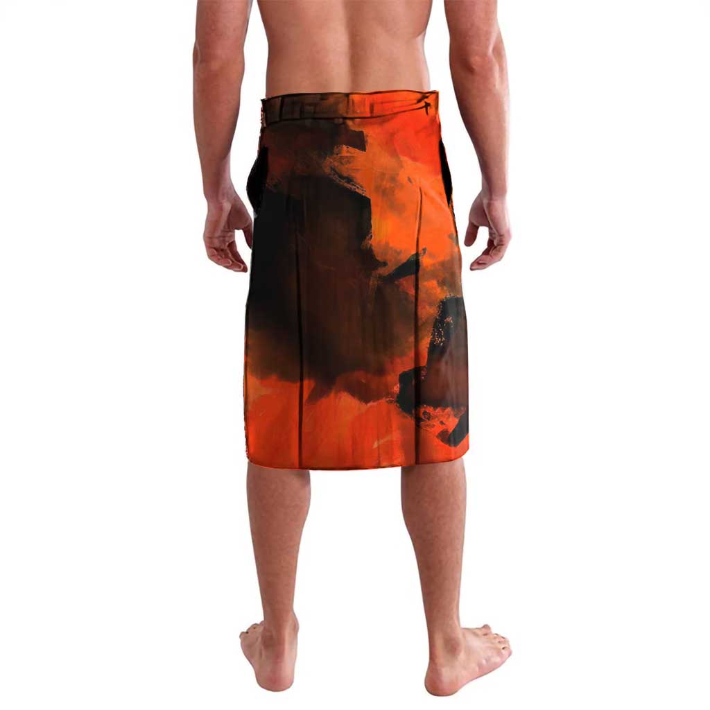 Nami One Piece Orange and Black Theme Lavalava with Navigator Pose and Weather Staff Design - The Mazicc