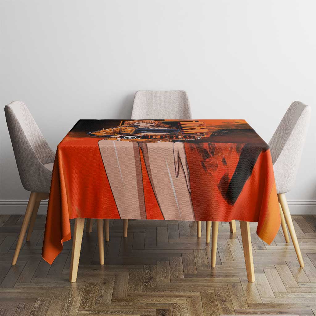 Nami One Piece Orange and Black Theme Tablecloth with Navigator Pose and Weather Staff Design - The Mazicc