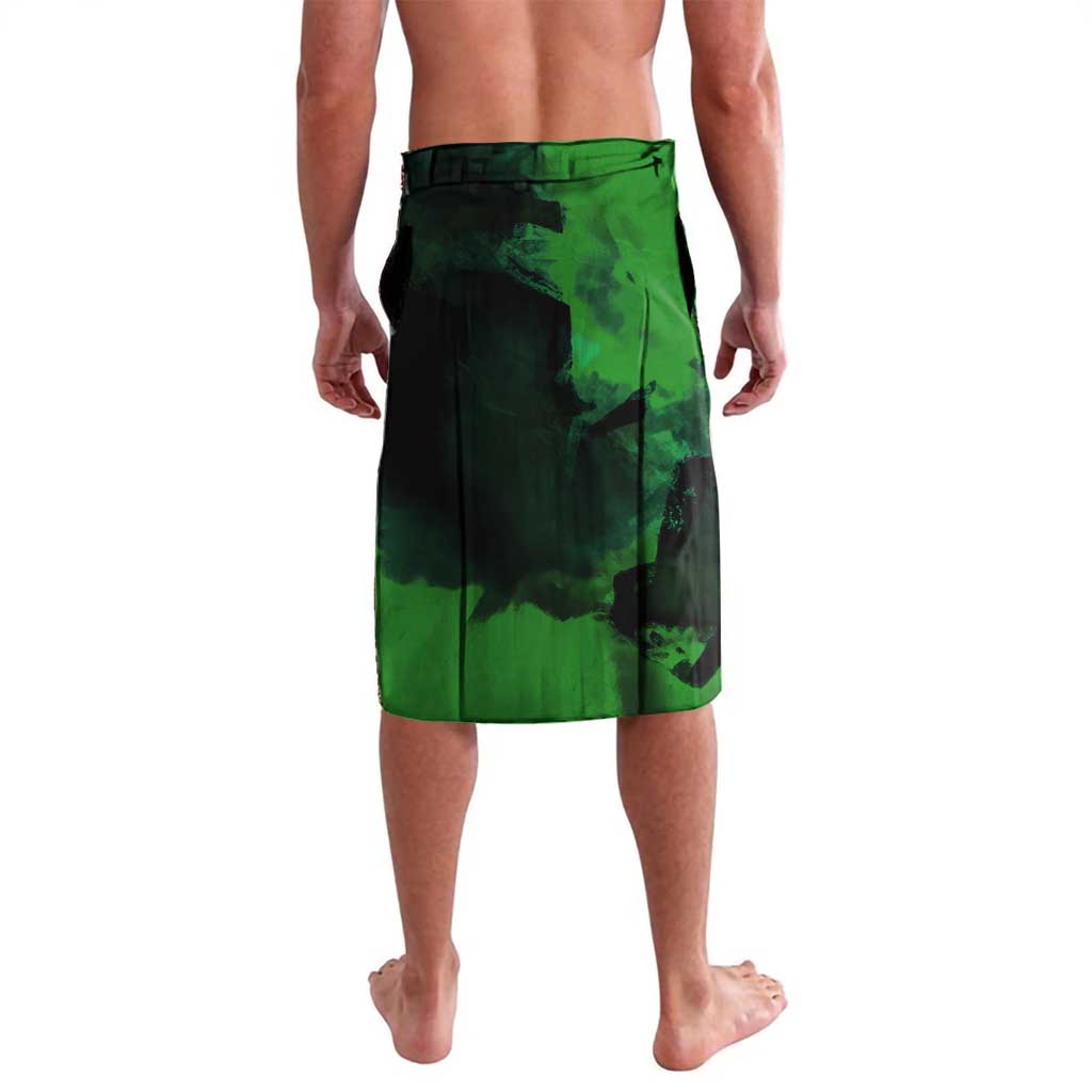 Zoro One Piece Green Theme Lavalava with Swordsman Pose and Three Sword Style Design - The Mazicc