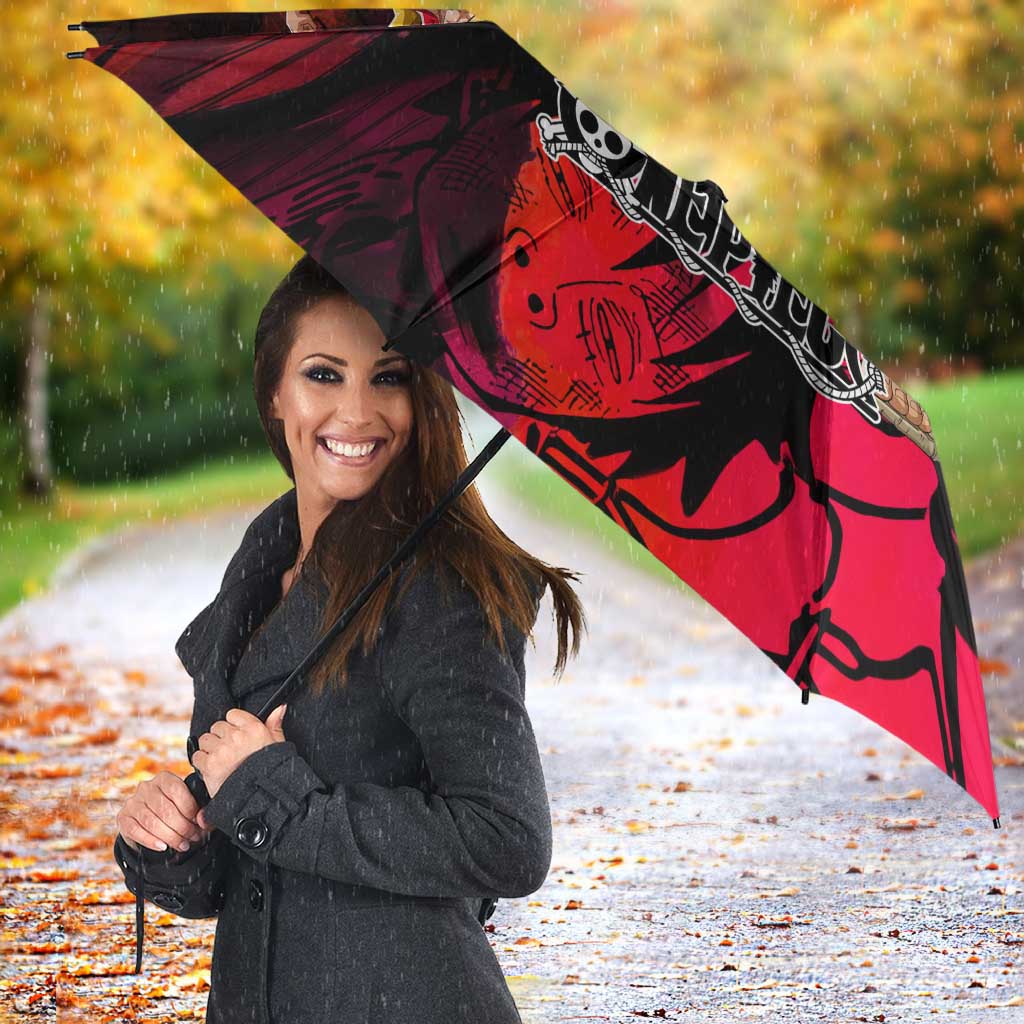 Luffy One Piece Red Theme Umbrella with Straw Hat Crew and Gear Transformation Design - The Mazicc