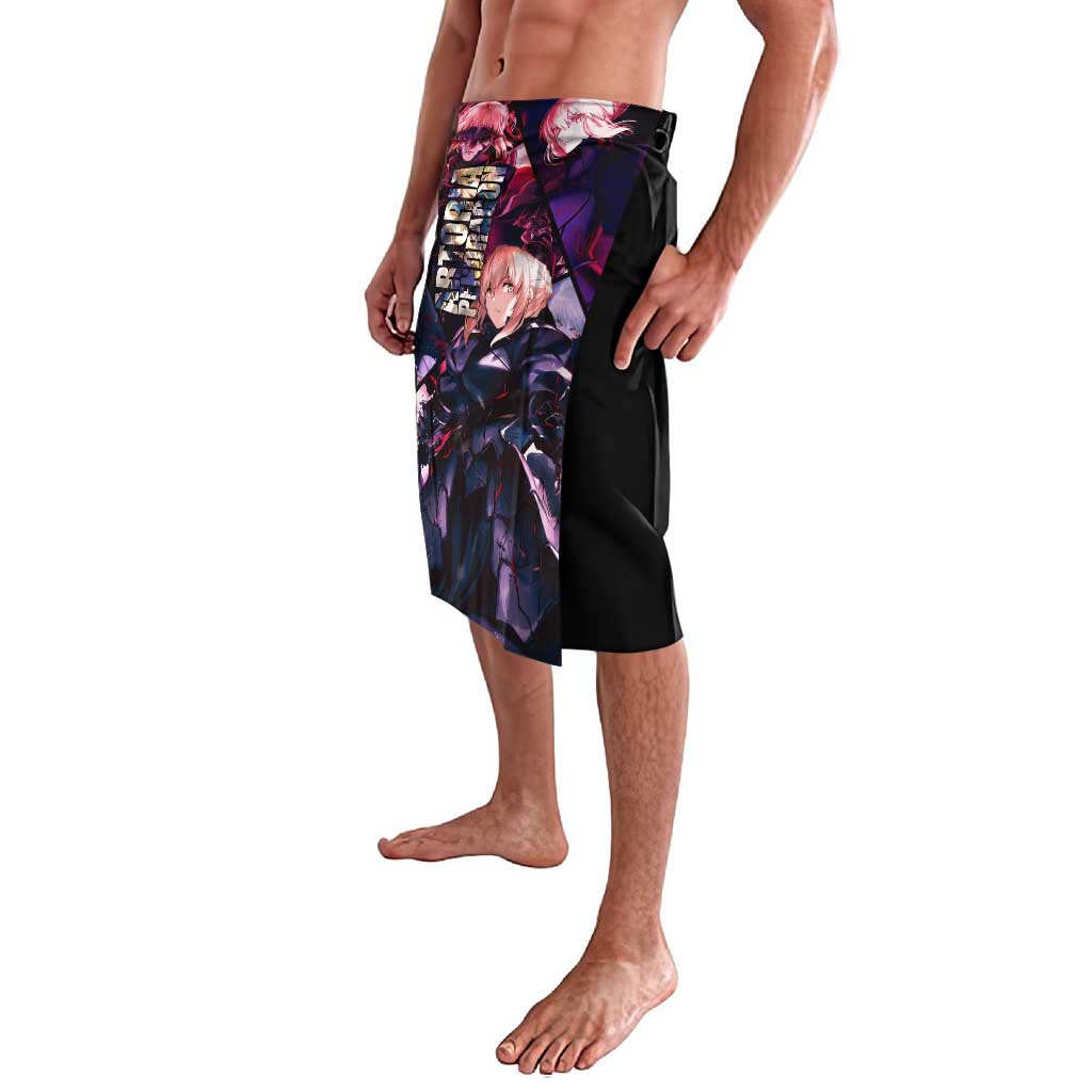 Saber Artoria Pendragon Dark Armor Theme Lavalava with Red and Purple Abstract Background Design - The Mazicc