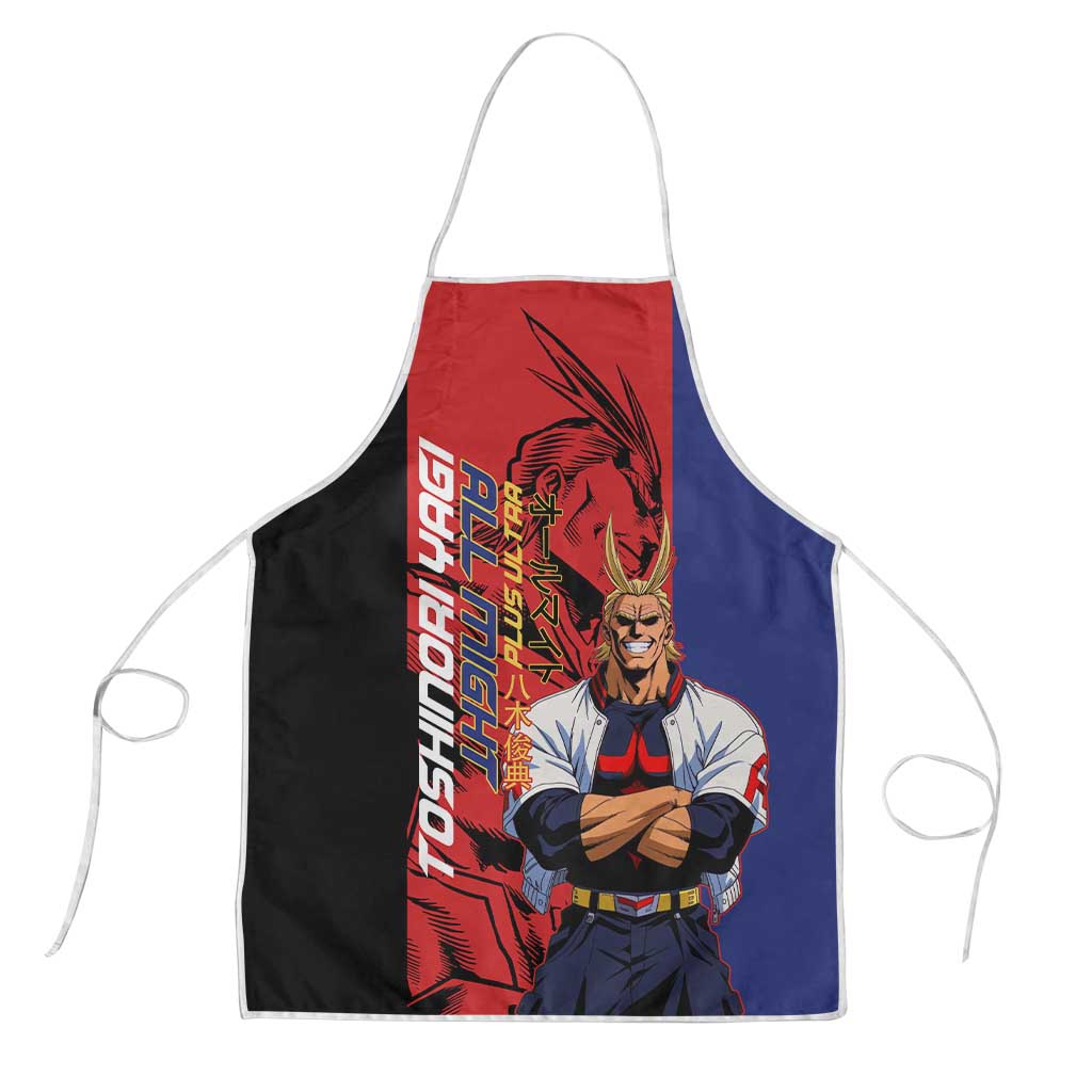 All Might My Hero Academia Apron Red and Blue Theme - The Mazicc
