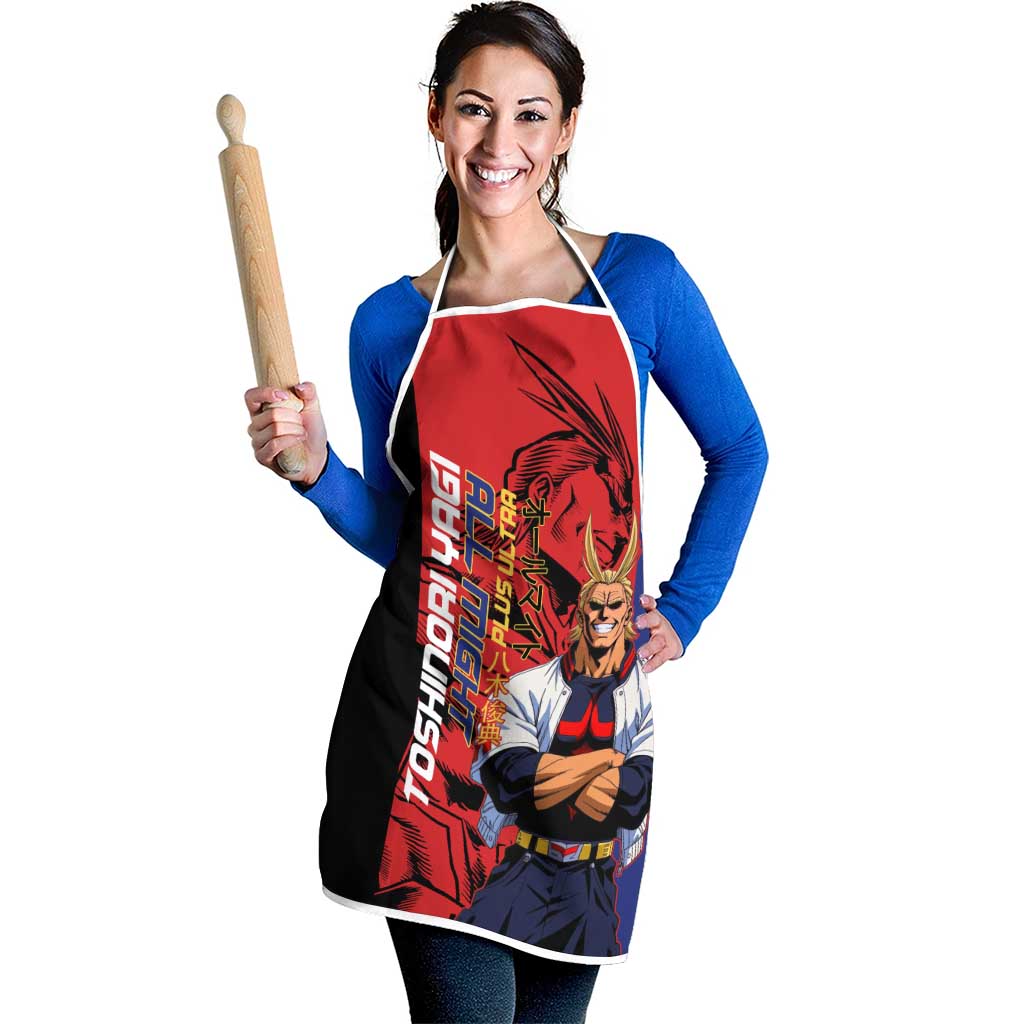 All Might My Hero Academia Apron Red and Blue Theme - The Mazicc