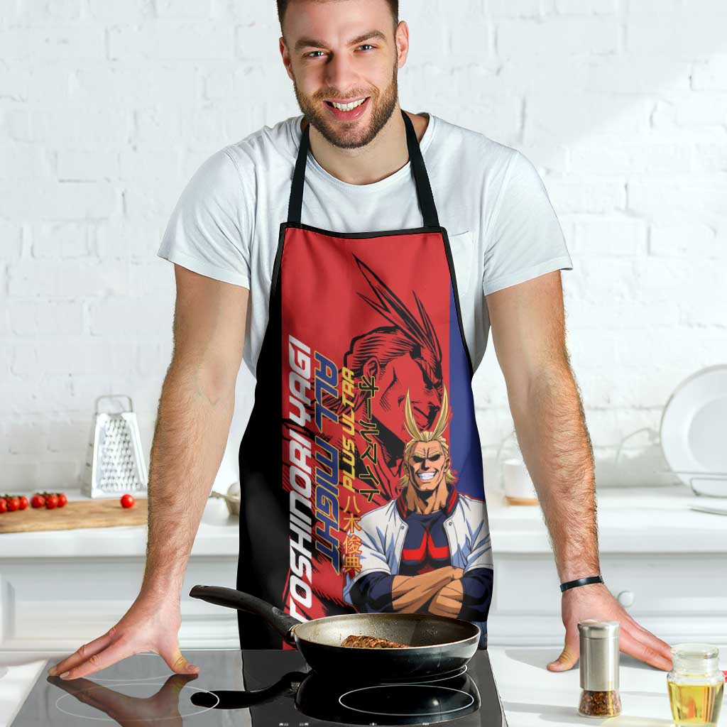 All Might My Hero Academia Apron Red and Blue Theme - The Mazicc