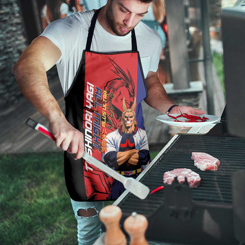 All Might My Hero Academia Apron Red and Blue Theme - The Mazicc