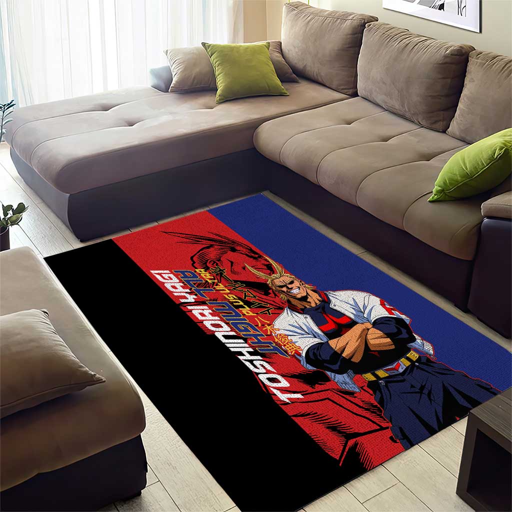 All Might My Hero Academia Area Rug Red and Blue Theme - The Mazicc