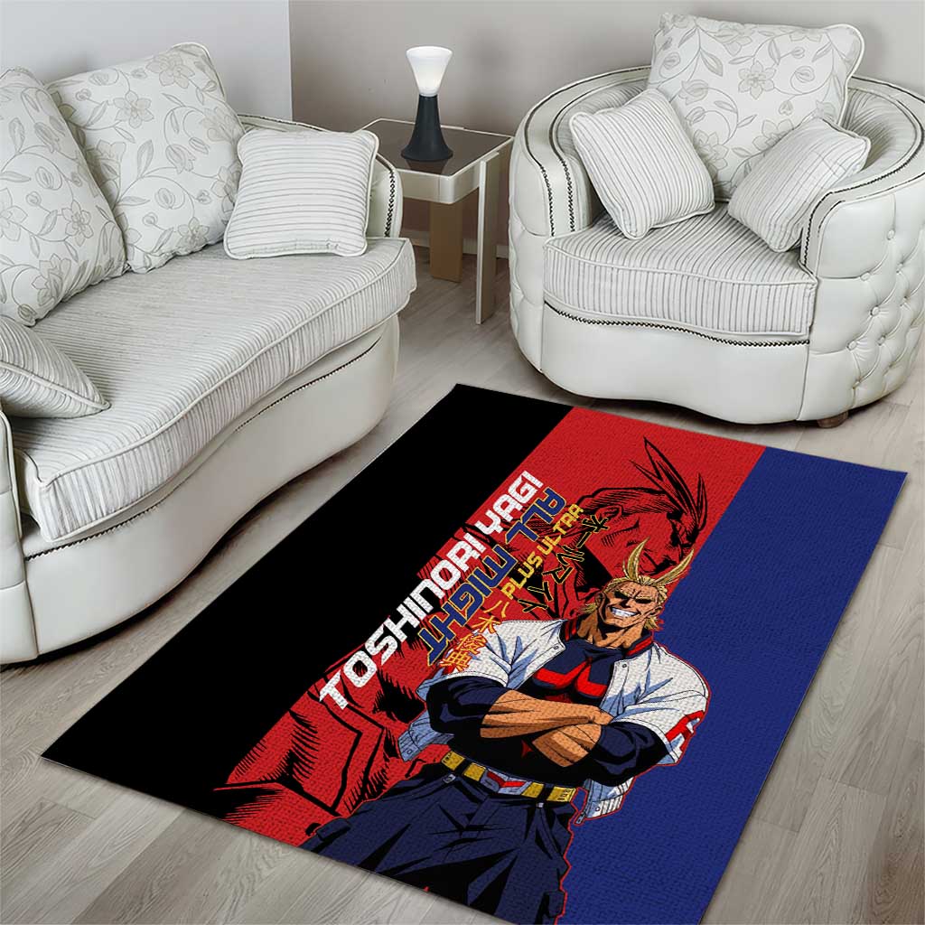 All Might My Hero Academia Area Rug Red and Blue Theme - The Mazicc