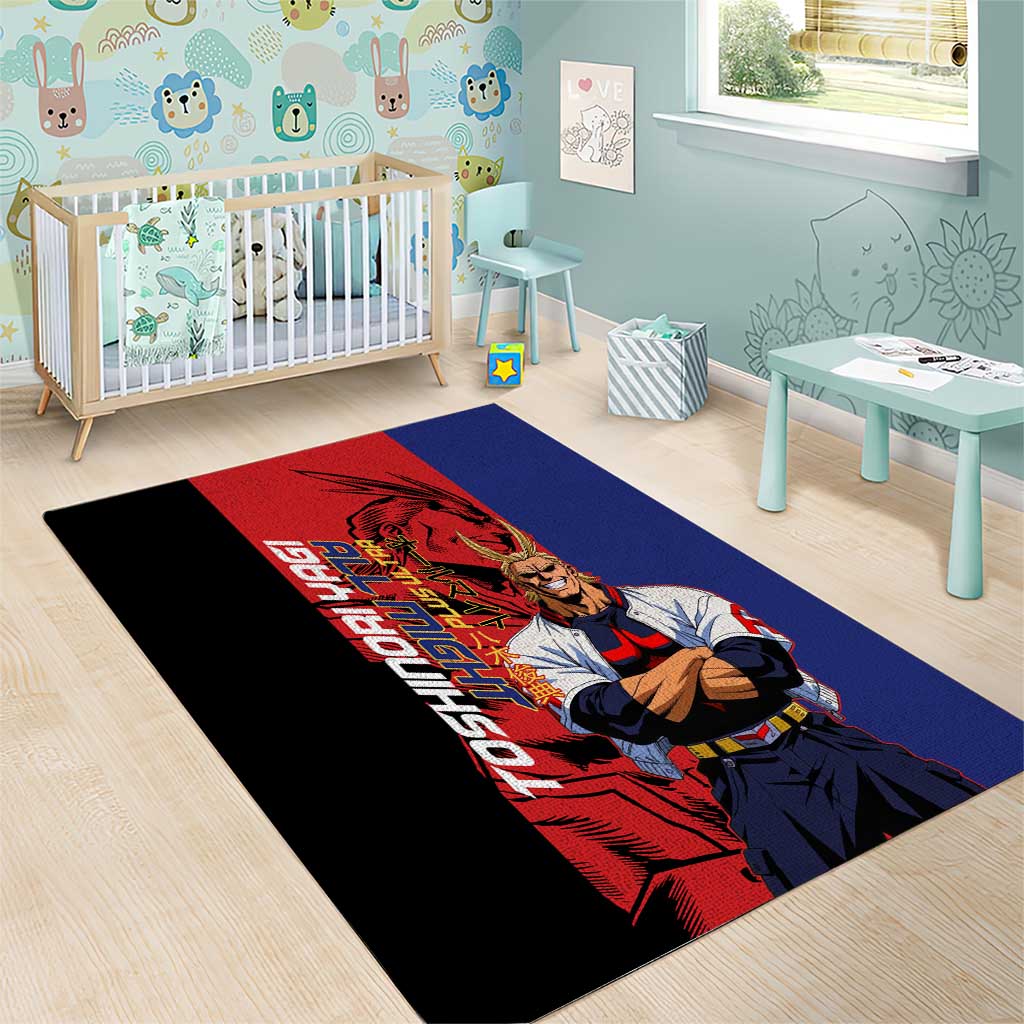 All Might My Hero Academia Area Rug Red and Blue Theme - The Mazicc