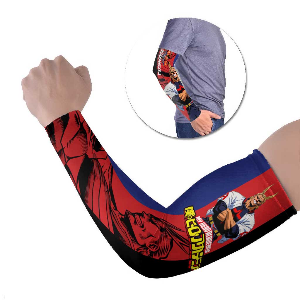 All Might My Hero Academia Arm Sleeves Red and Blue Theme - The Mazicc