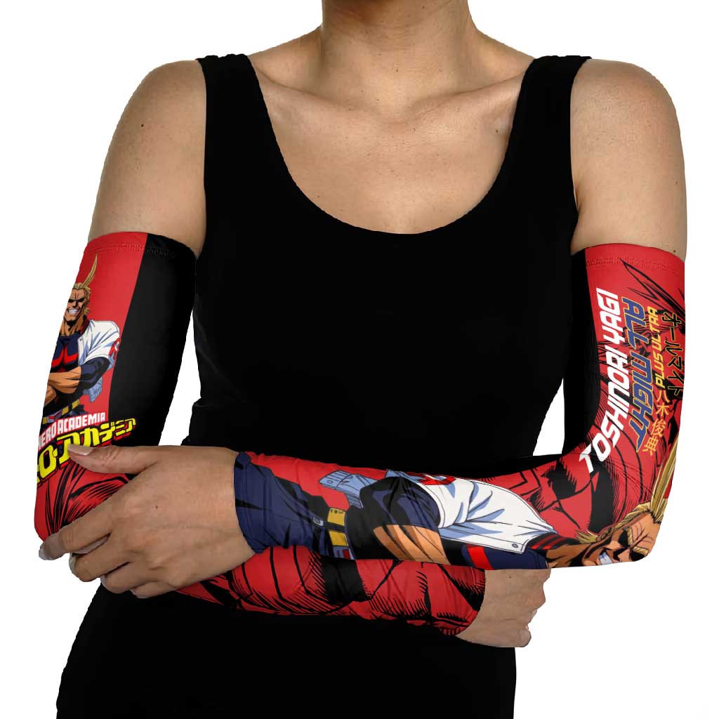 All Might My Hero Academia Arm Sleeves Red and Blue Theme - The Mazicc