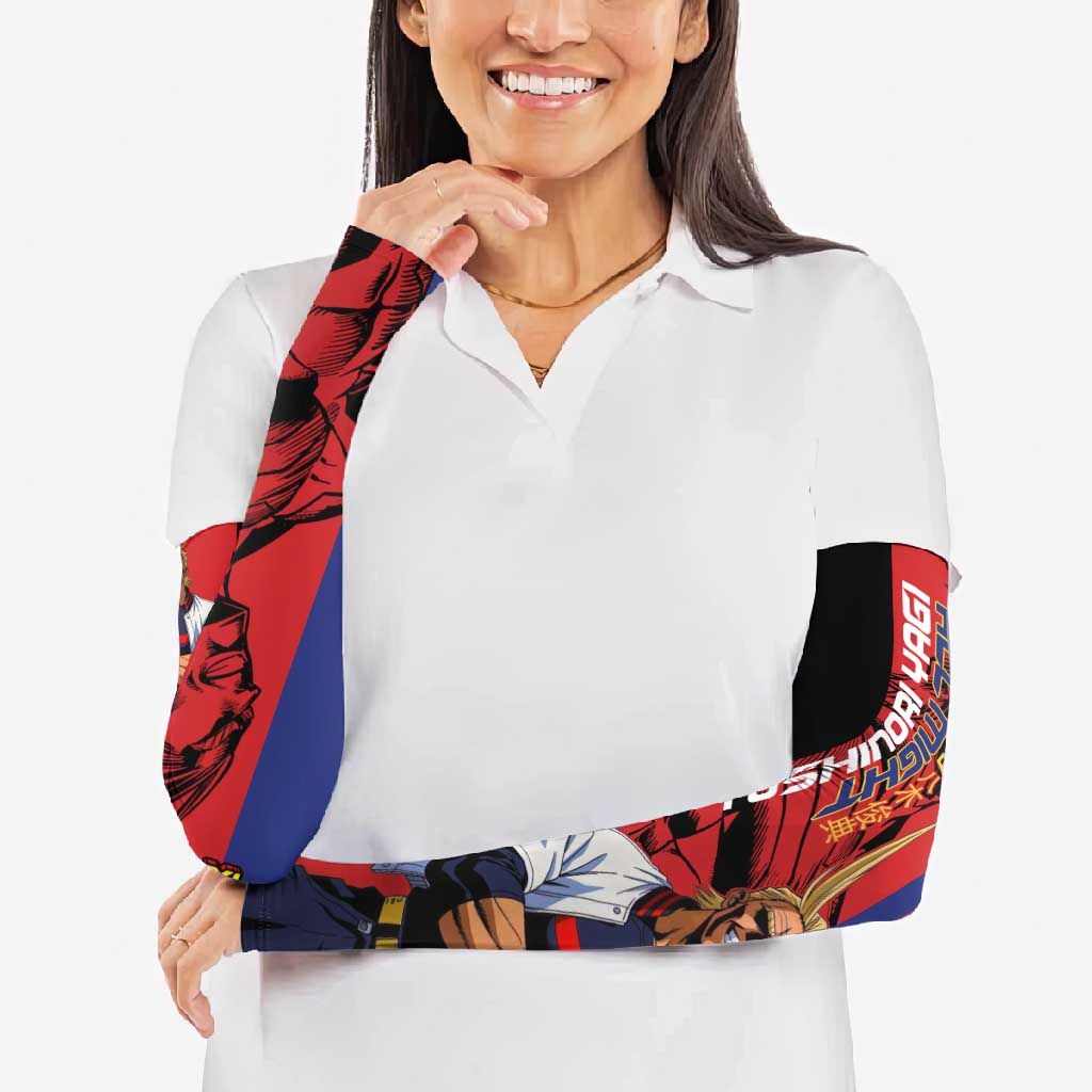 All Might My Hero Academia Arm Sleeves Red and Blue Theme - The Mazicc